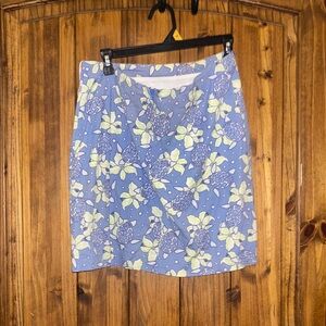 Vineyard Vines Blue and Green Floral Mini Skirt